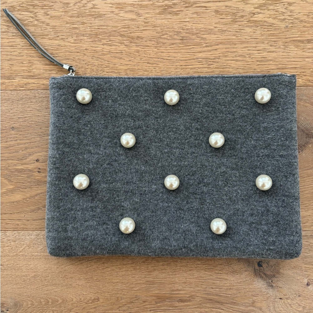 Banana Republic Charcoal Wristlet with Pearl Details
